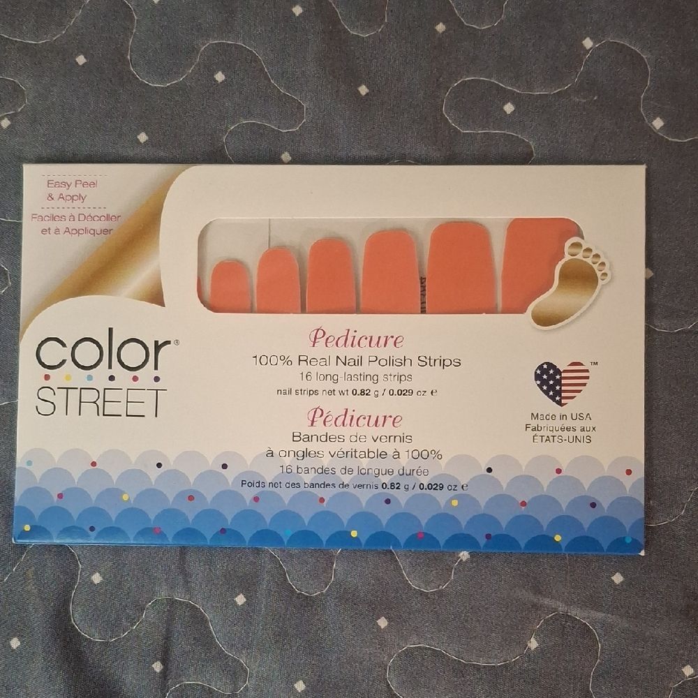Color Street Coral Cove Pedicure Nail Strips